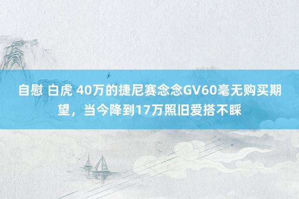 自慰 白虎 40万的捷尼赛念念GV60毫无购买期望，当今降到17万照旧爱搭不睬
